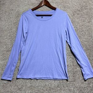 Blue Mountain Woman’s Blue Long Sleeve Tee Shirt Size Small *flaw
